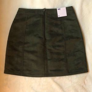 Old Navy faux suede army green mini skirt